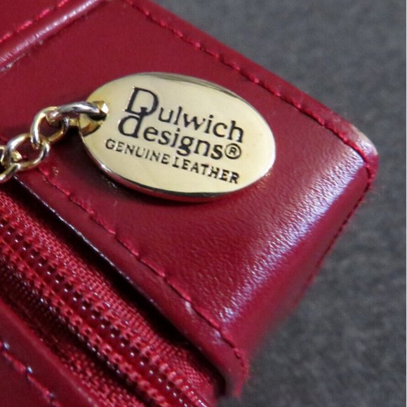 Dulwich Designs Vintage 7 Inch Red Leather Zip Around Jewelry Box Travel Case - Picture 7 of 14